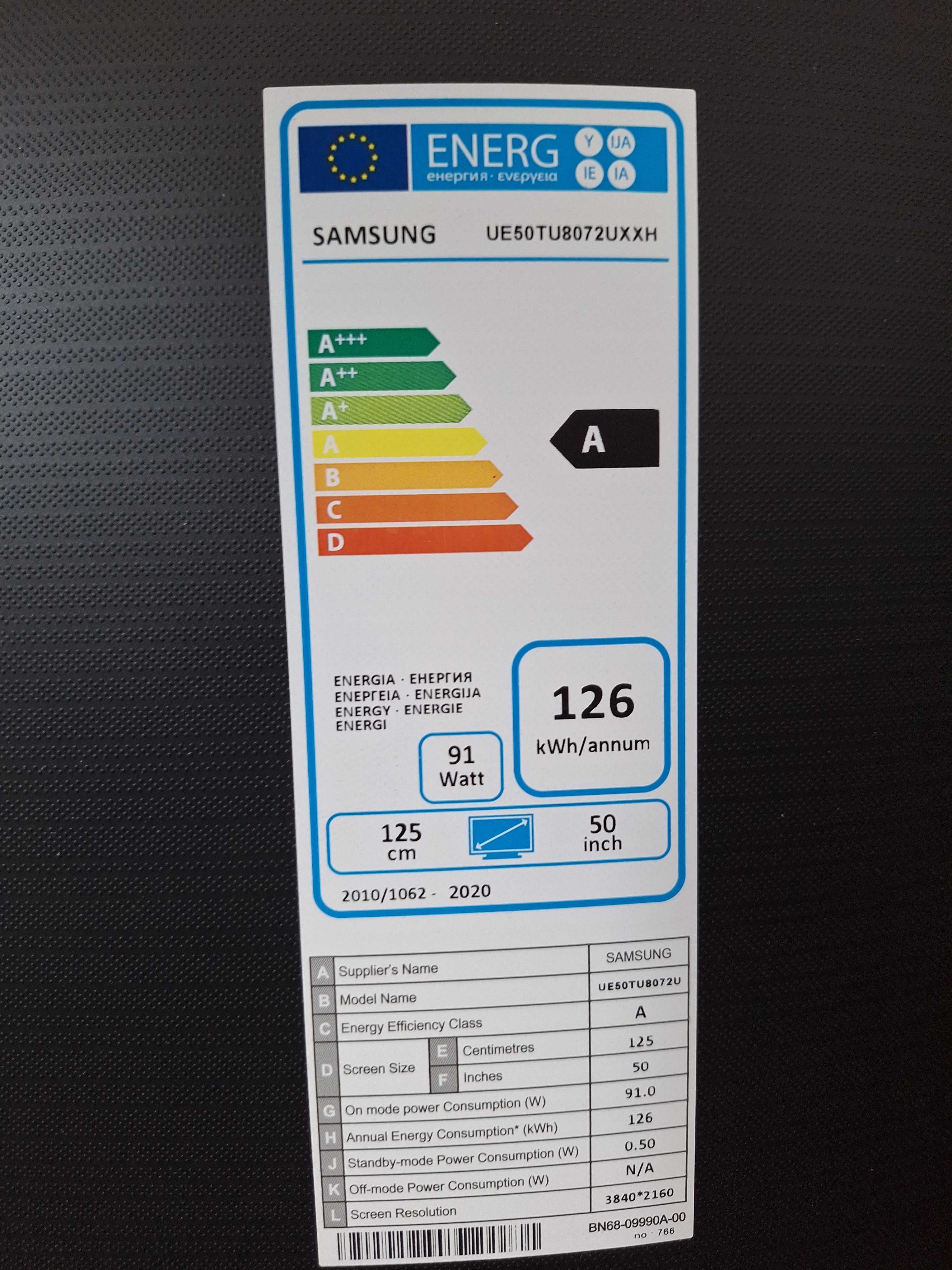 TV Samsung UE50TU80072UXXH, display defect