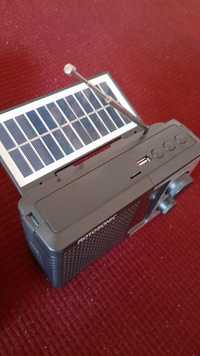 radio solar cu bluetooth usb stick card lanterna acumulator 18650