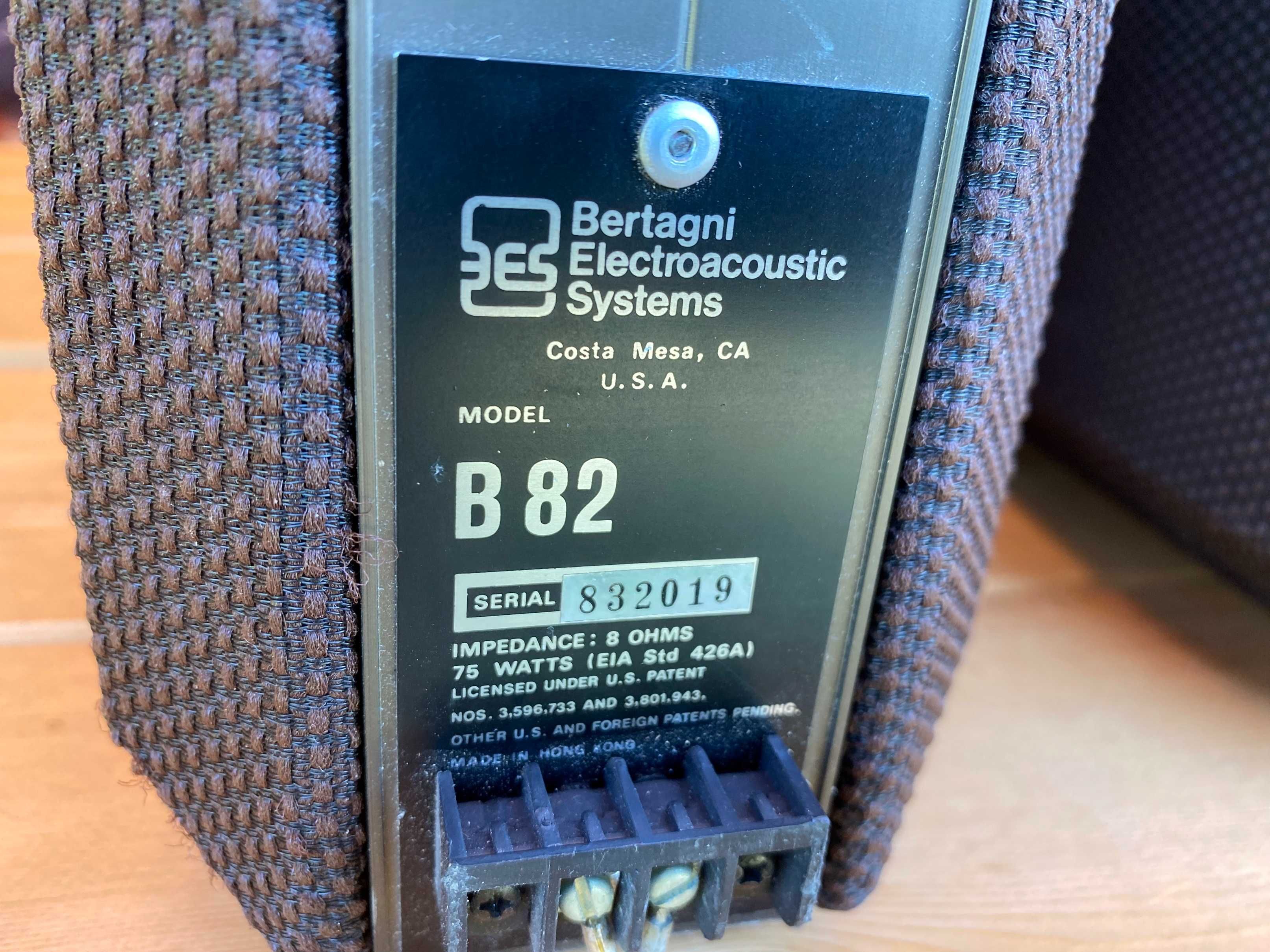 Boxe Bertagni Electroacoustic Systems BES B 82 8 ohms 150W slim vintag