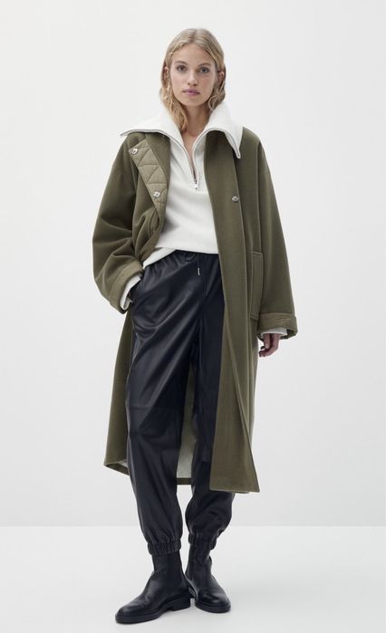 Palton Massimo Dutti, kaki