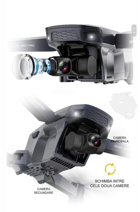 Drona cu Cameră 4K HD,Gimbal 2-Axe, Zbor 14 min,GPS,Distanta 800M,Noua