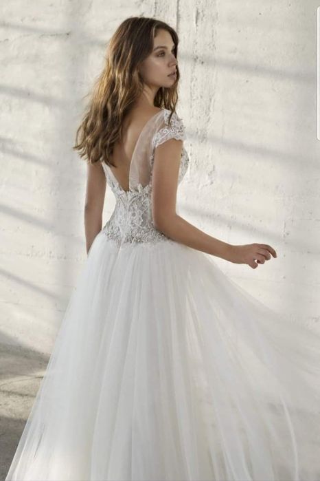 Rochie de mireasa Ella/ Le Papillon by Modeca, 36/S + 2 buc voal