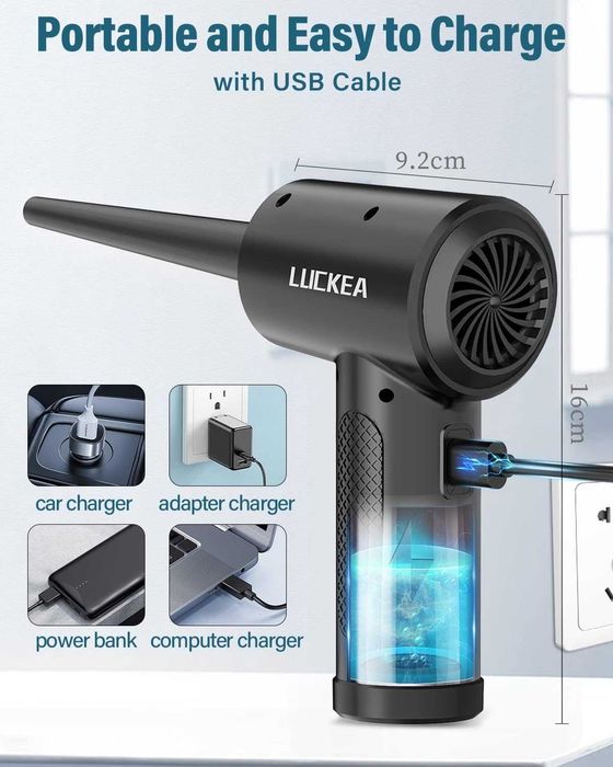 Преносим компресор за почистване на клавиатури, компютри, 6000mAh