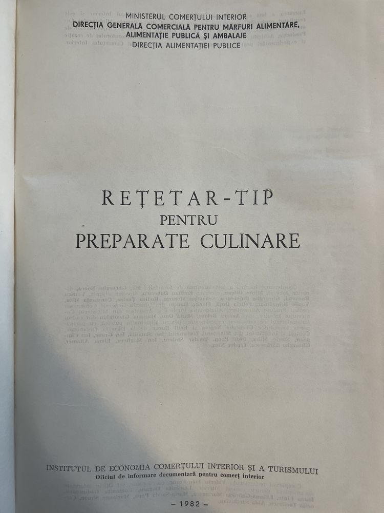 Carte preparate culinare 1982 autentica