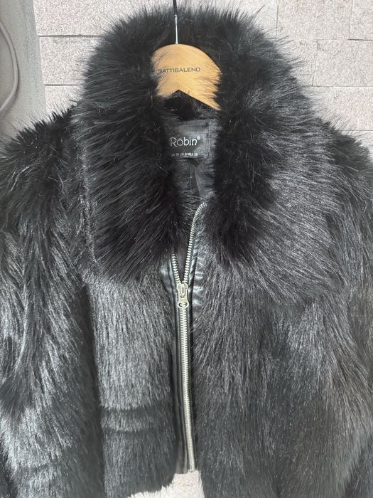 Палто с косъм размер M