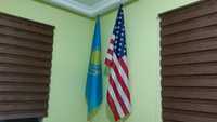 Флаг США и Казахстана 1.5 метра