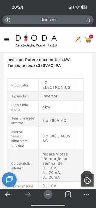 Invertor electric LG SV040IG5A-4