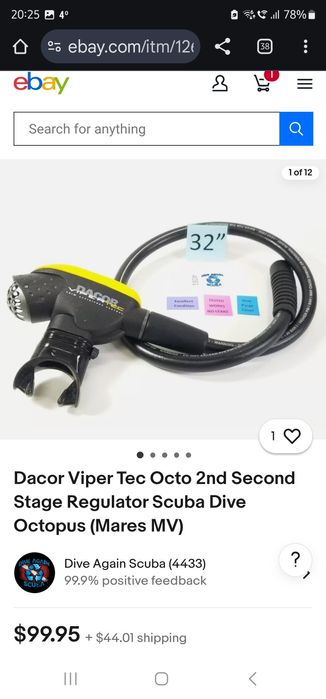 Regulator scufundari scuba , Dacor Viper Tec treapta 1 +2