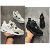 Adidasi Nike JORDAN 4 Albi|Negru | Millitary Black | Black Cat Unisex