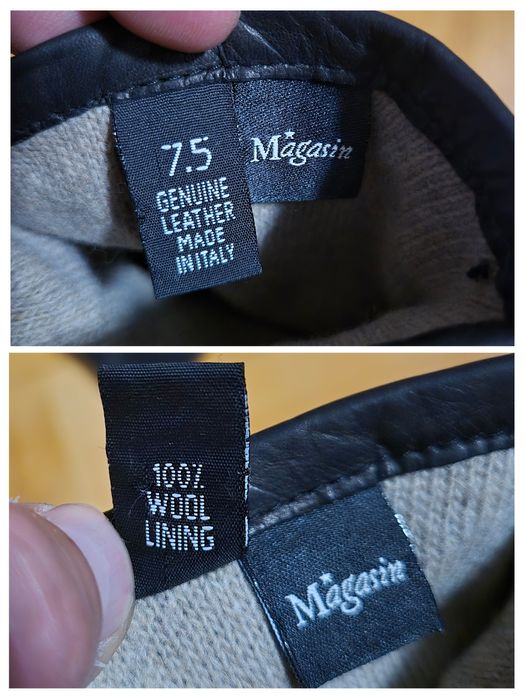 Mănuși cu un Deget Piele Naturală, Lână, Made in Italy - Femei 7.5