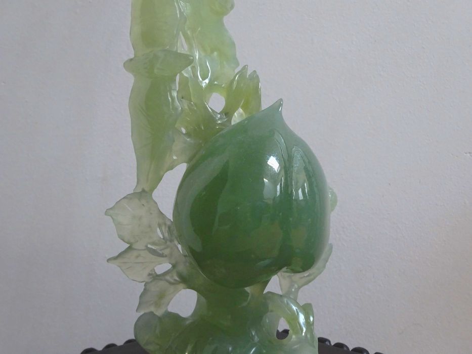 Sculptura in Jad natural Xiu - Statueta Feng shui veche