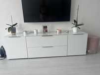 Comoda tv alb lucios
