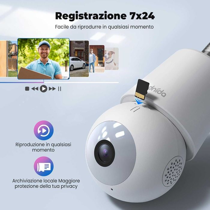Външни WiFi камери с крушки за завъртане към фасунга -2 броя	Codnida