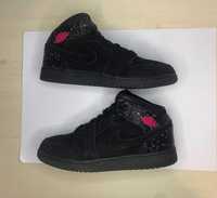 Air jordan 1 mid black pink splash white splatter(GS)