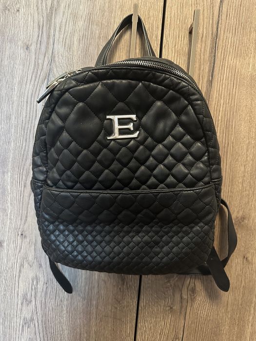 Черна кожена раница ermanno scervino