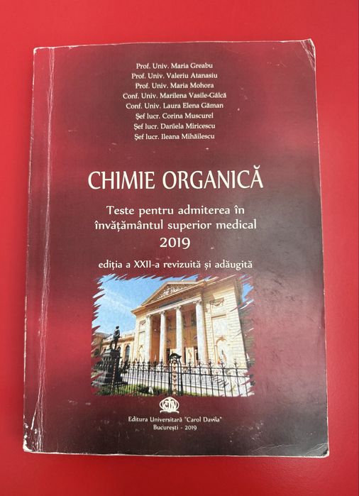 Chimie organică Teste pentru admitere medicina 2019