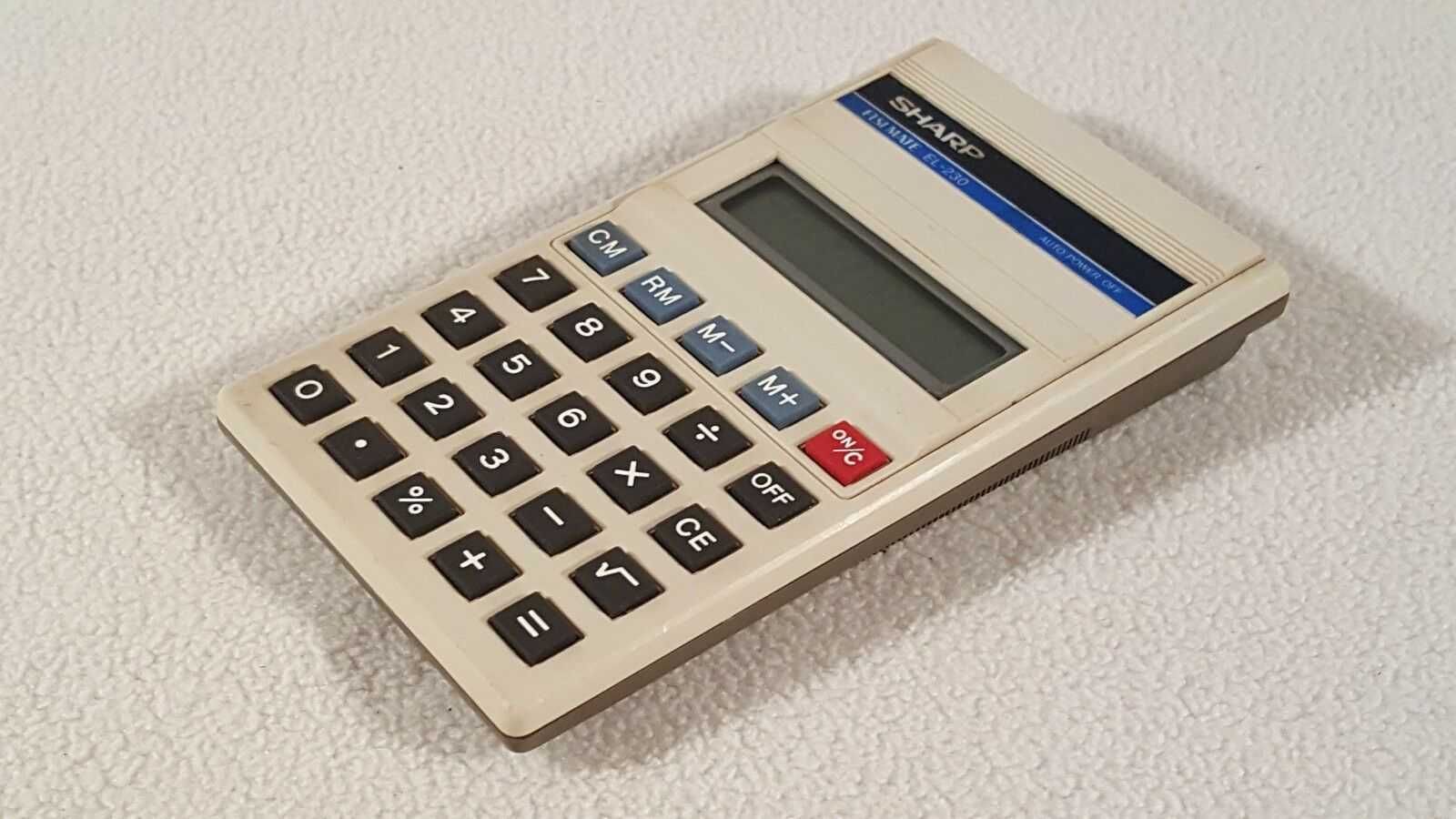 Vintage Sharp electronic calculator Elsi Mate EL-230. Made in Japan