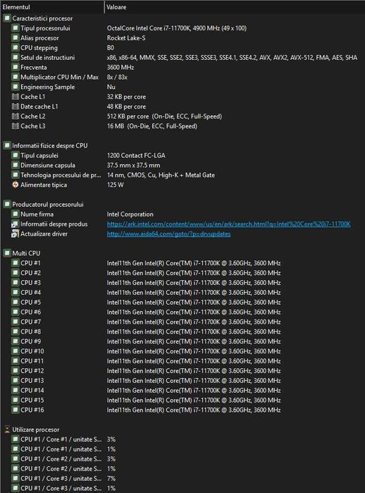 Kit PC CPU Mobo i7 11700K + ASUS STRIX Z590-A + 16GB RAM