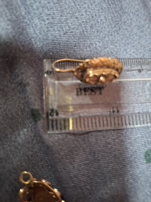 Cercei boierești din aur de 14k model coșuleț