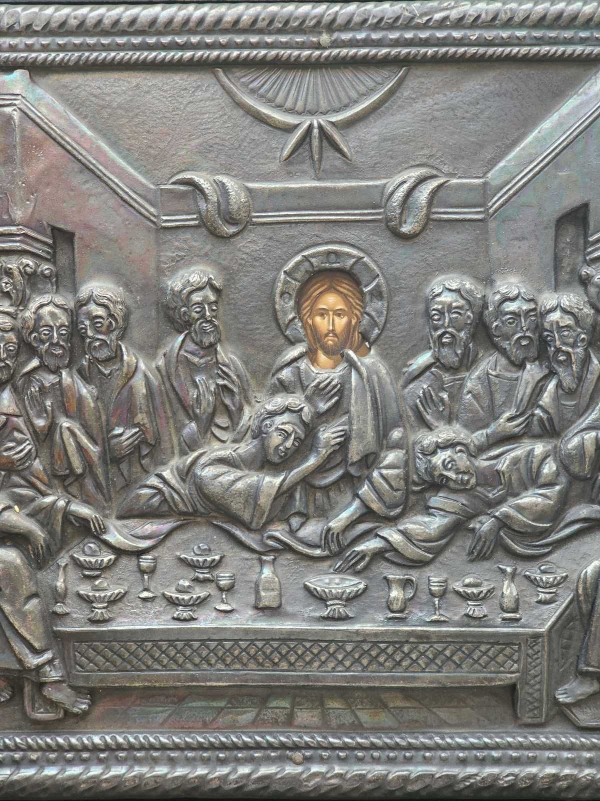 Икона „Тайната вечеря“ – ръчна изработка със сребро проба 950