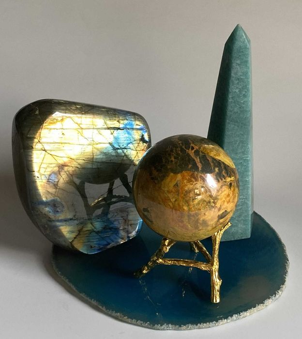 Decor Cristale - Labradorit&Amazonit&Realgar-Set Pietre Semipretioase