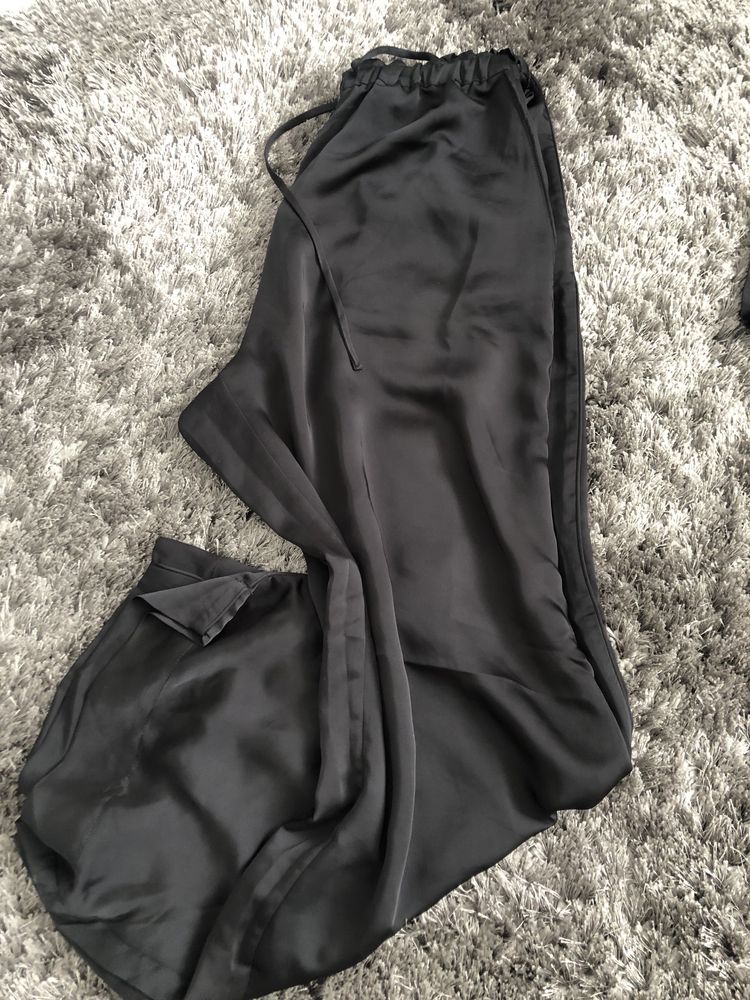 Pijama dama din satin neagra 2 piese H&M home