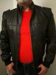 Geaca piele  neagra