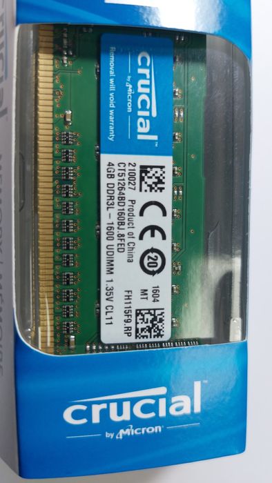 Kit Sigialat Memorie Crucial 4 × 4Gb DDR3L low profile 1600Mhz CL11
