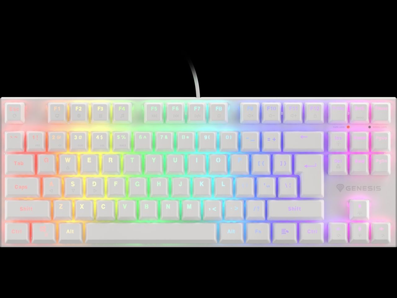 Механична клавиатура Genesis Thor 303 TKL – Brown Switch, White