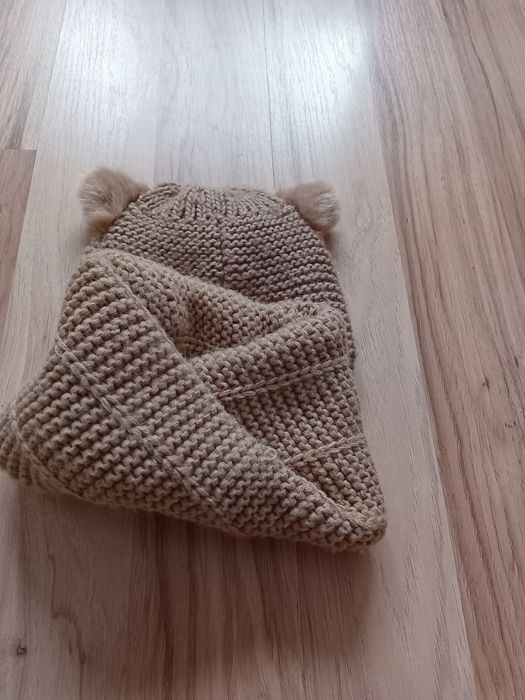 set caciula fular iarna zara kids 3 4 ani maro bumbac stare impecabila