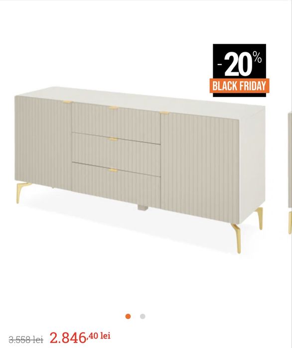 Comoda lux mobexpert bej cu TV - pachet fulger