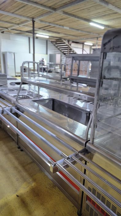 Линия раздачи для первых блюд, линия для столовой, мармиты для общепит