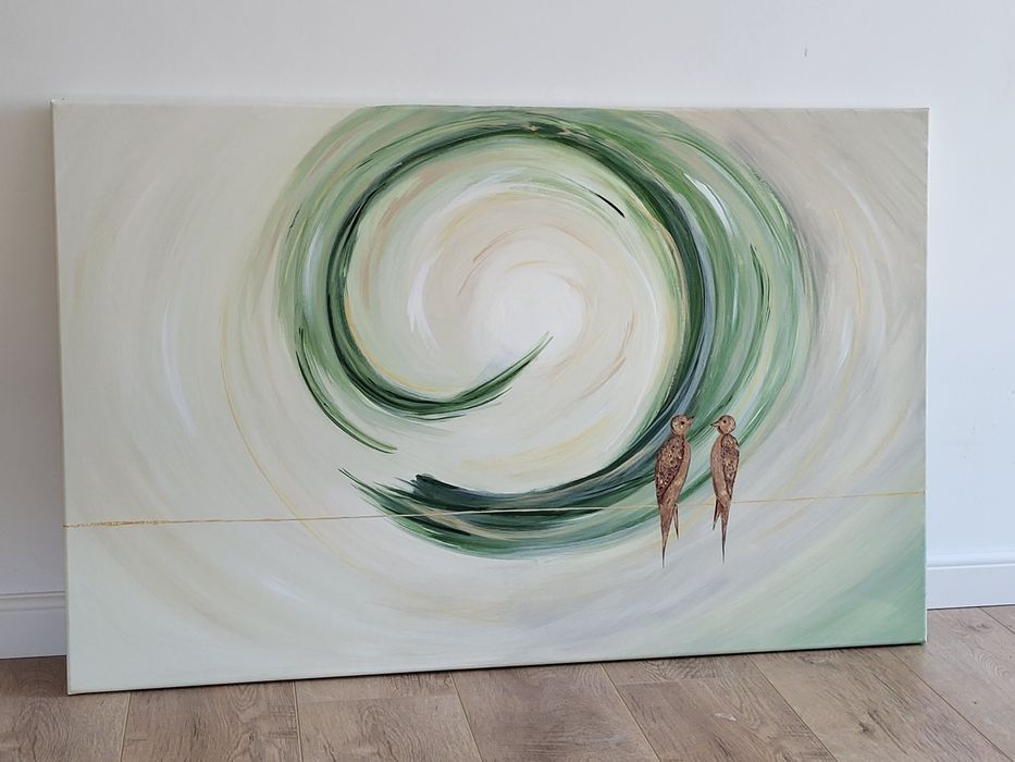 Tablou pictat manual "Birds"