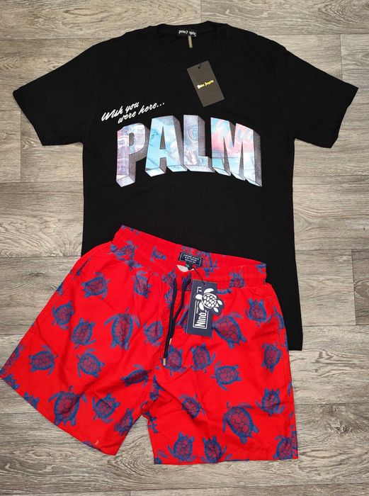 Мъжка детска фланелка тениска Palm Angels bear мече блуза 100% памук