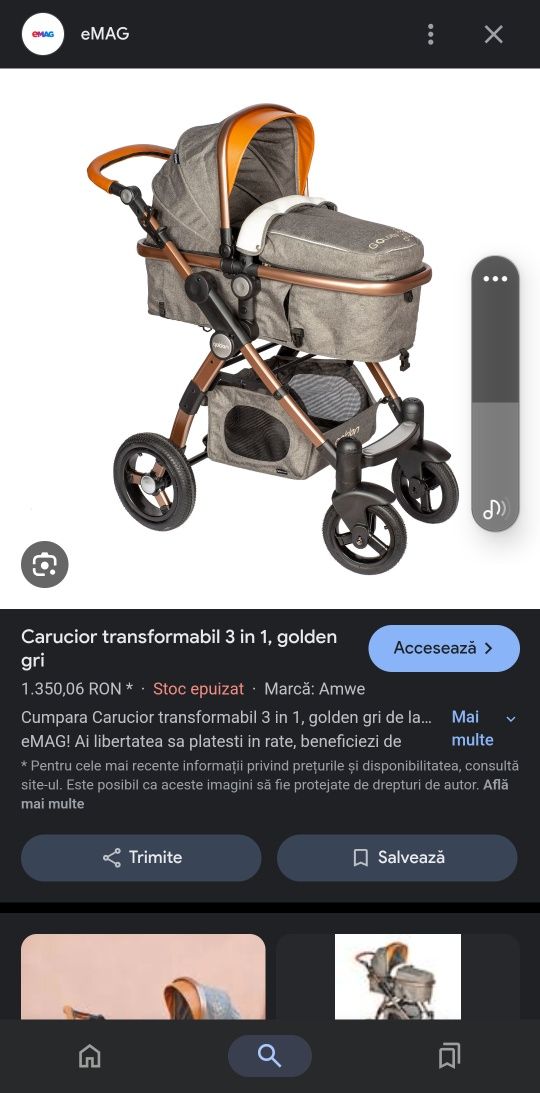 Cariucor 3 în 1 ( scoică și landou )