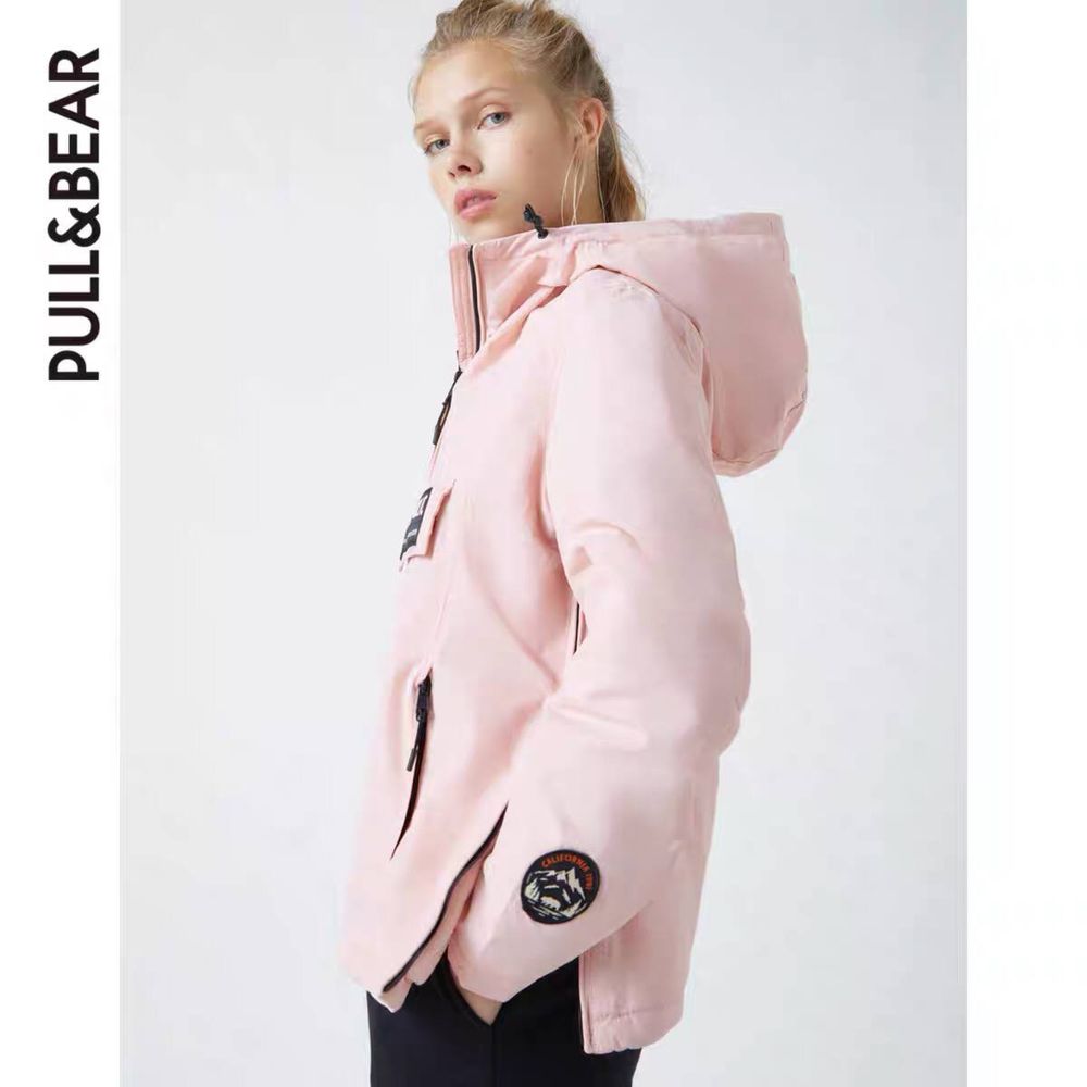 PULL&BEAR Толстовка Женская с капюшоном New PacificRepublic, розовая