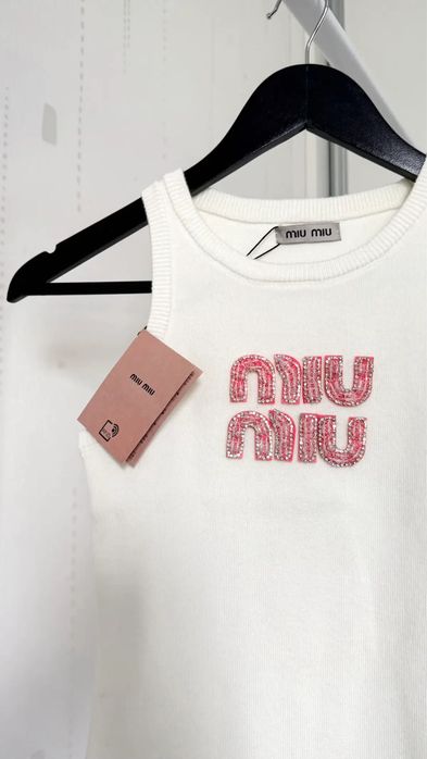 Miu Miu Top Pink White Top