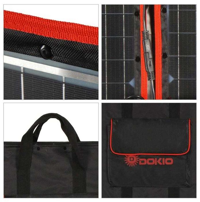 DOKIO™ 18V 110W Двоен Сгъваем Слънчев Панел 12V 10A Соларен Контролер