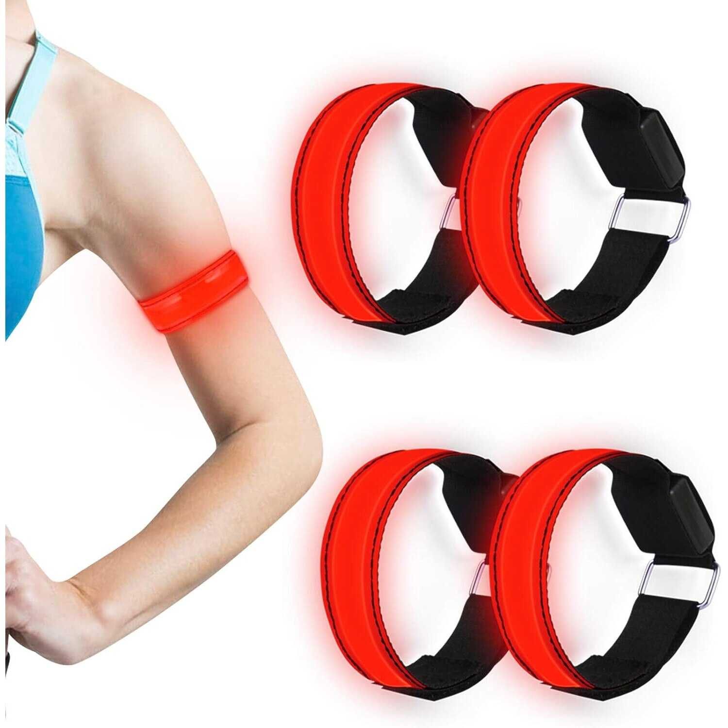 Bratara LED pentru ciclism si alergat LED albastra sau rosie