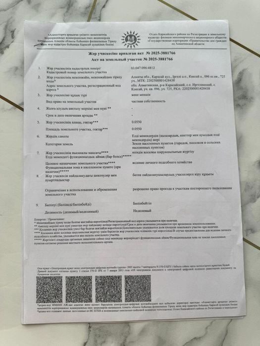 Көксай ! Участок ! Жер !