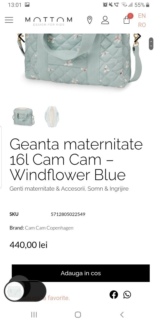 Geanta maternitate Cam cam copenhagen in stare impecabila