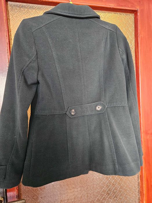 H&M Дамско палто с двуредно закопчаване тъмно зелено р-р 38 М