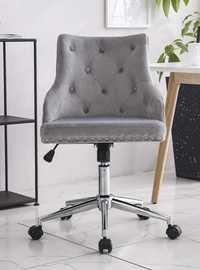 Луксозен стол от сиво кадифе