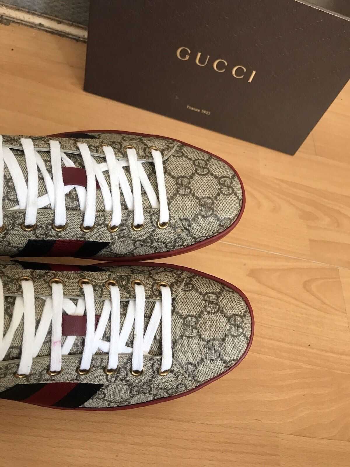 Мъжки кецове GUCCI GG Ace Supreme Red Print Canvas Гучи размер 45