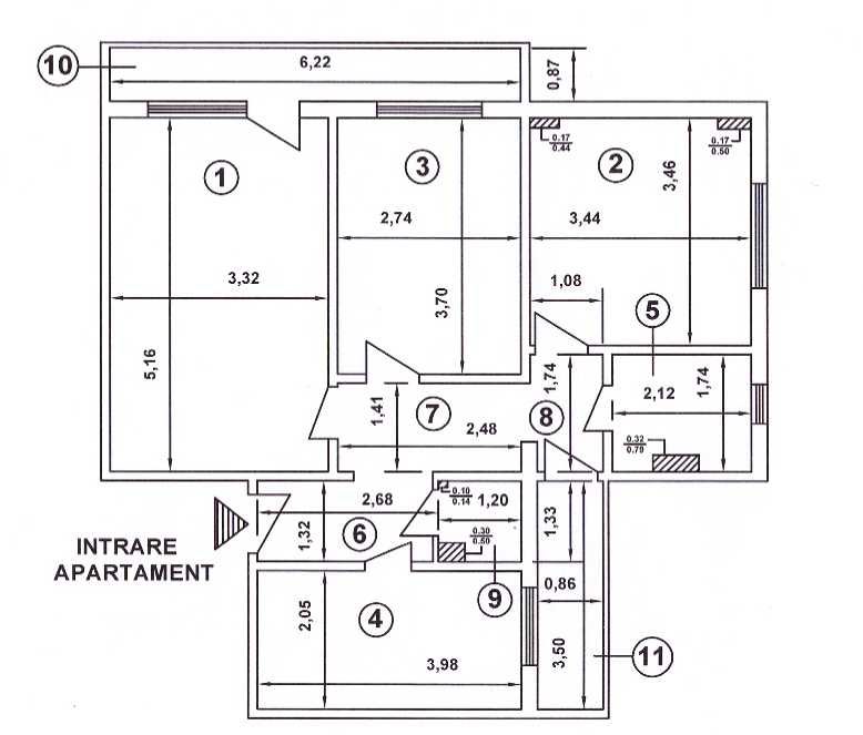 Apartament 3 camere decomandat, etaj 3/10, Petre Ispirescu – Sebastian