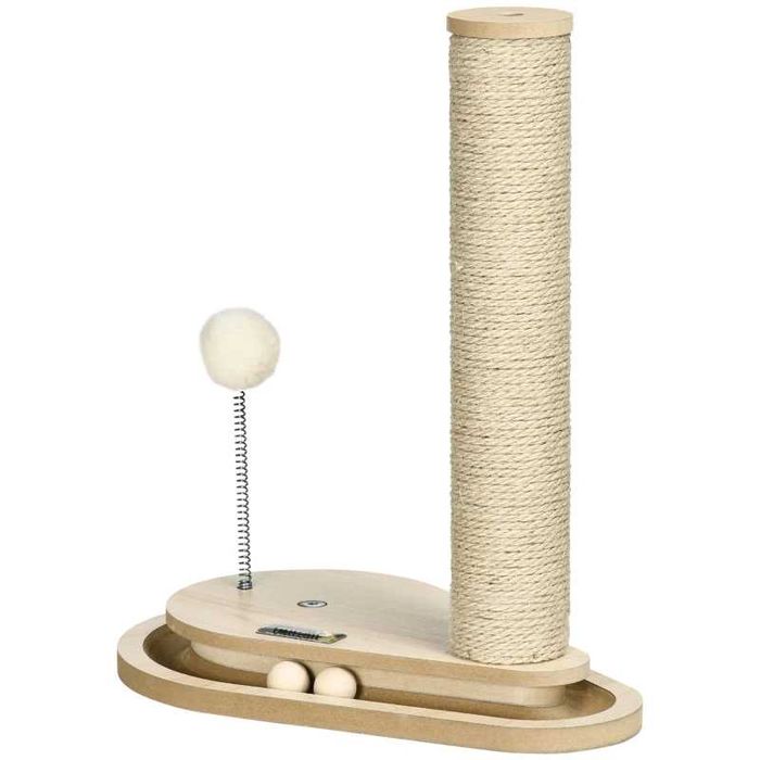 HOMCOM Дърво за котенца с играчки, писта с топки, топка с пружина