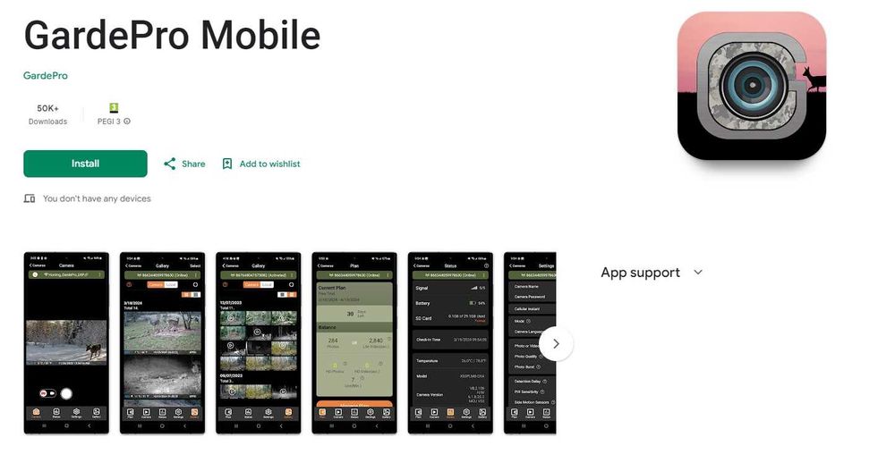 Ловна камера GardePro X50 (APP Cloud)
