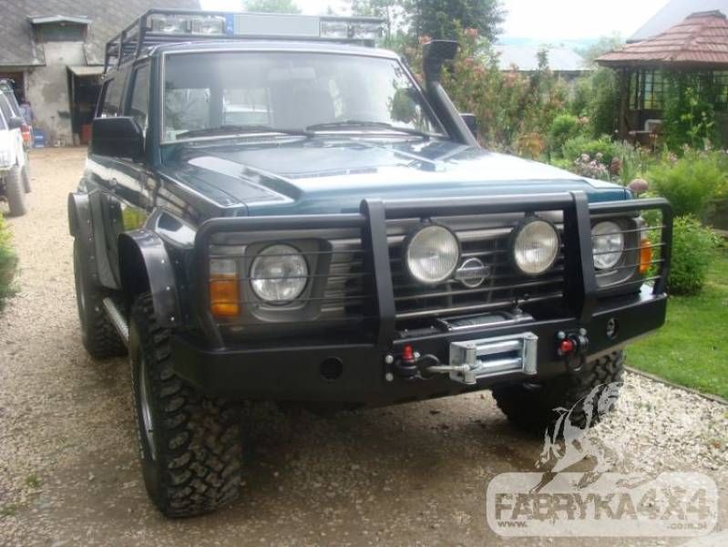 Bara fata metalica OFF ROAD bullbar si suport troliu Nissan Patrol Y60