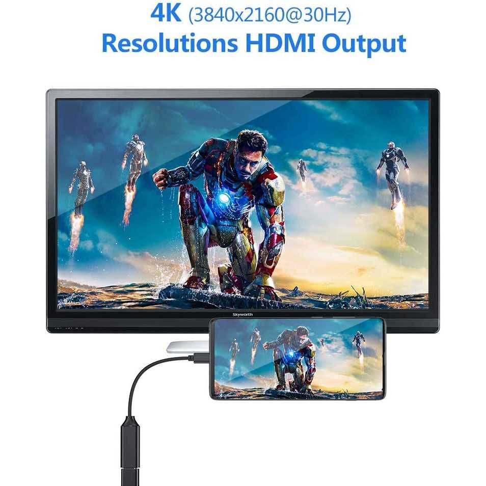 Адаптер STELS, Преходник SL90, USB-C към HDMI, За Телефони и лаптопи