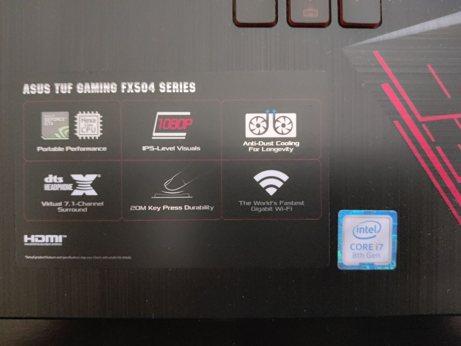 Laptop Gaming ASUS TUF FX504 • i7-8750H • GTX 1050 Ti 4GB • 16GB RAM •